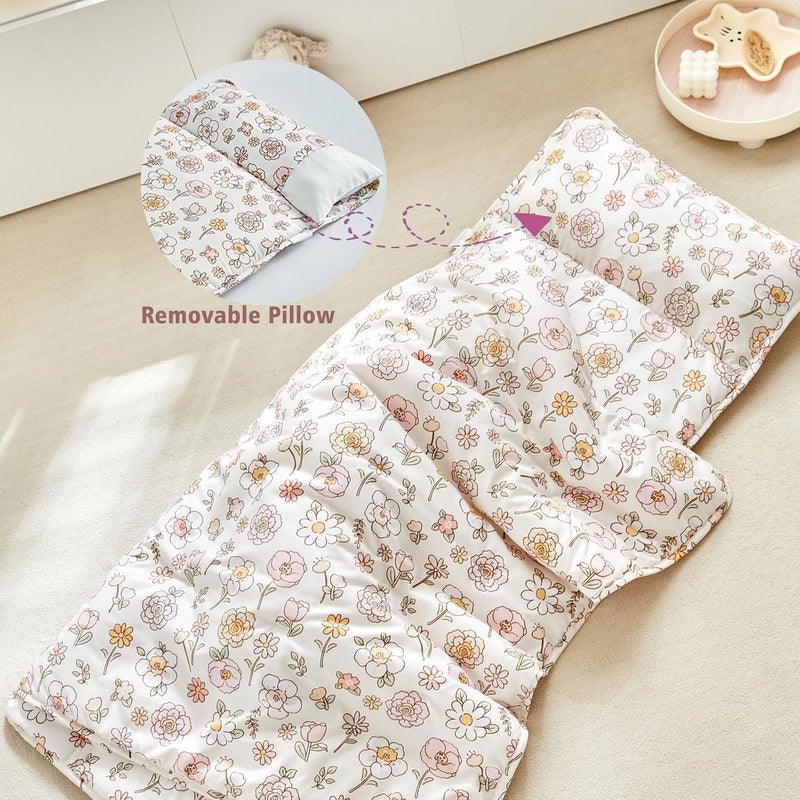 DuShow Toddler Nap Mat with Removable Pillow,Ultra Soft Slumber Bags for Girls,Kids Sleeping Bags with Roll Up Design, Perfect for Preschool,Daycare,Kindergarten - Image 5